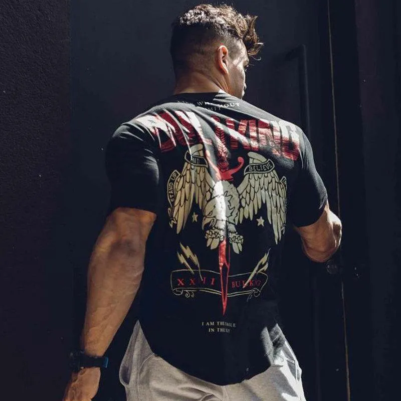 Männer Casual Fashion Printed T-Shirt Turnhallen Fitness Kurzarm Baumwolle T-Shirt Neueste Mann T-Shirts Männer Workout Brand Kleidung