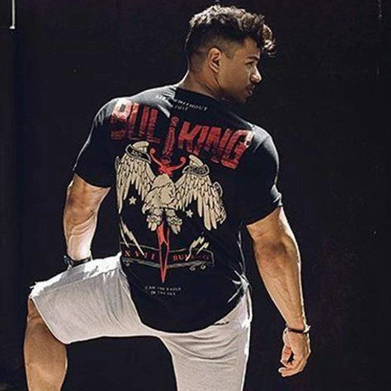 Männer Casual Fashion Printed T-Shirt Turnhallen Fitness Kurzarm Baumwolle T-Shirt Neueste Mann T-Shirts Männer Workout Brand Kleidung