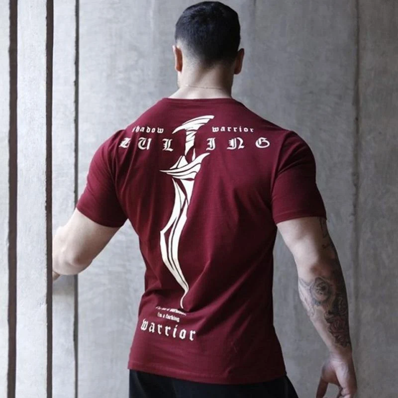 Männer Fitness Bodybuilding T-shirt Kurzarm Baumwolle T Shirt Muscle Mann Lässige Mode Kreativität Druck T Tops Marke Kleidung