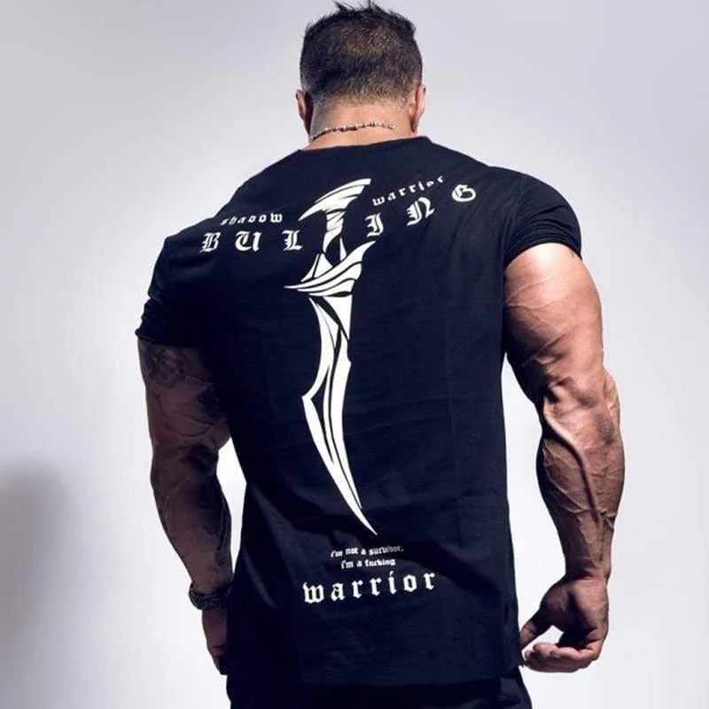 Männer Fitness Bodybuilding T-shirt Kurzarm Baumwolle T Shirt Muscle Mann Lässige Mode Kreativität Druck T Tops Marke Kleidung