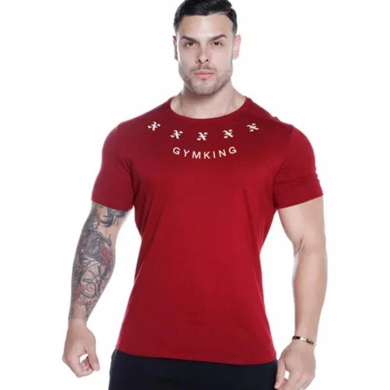 Männer Fitness Bodybuilding T-shirt Kurzarm Baumwolle T Shirt Muscle Mann Lässige Mode Kreativität Druck T Tops Marke Kleidung