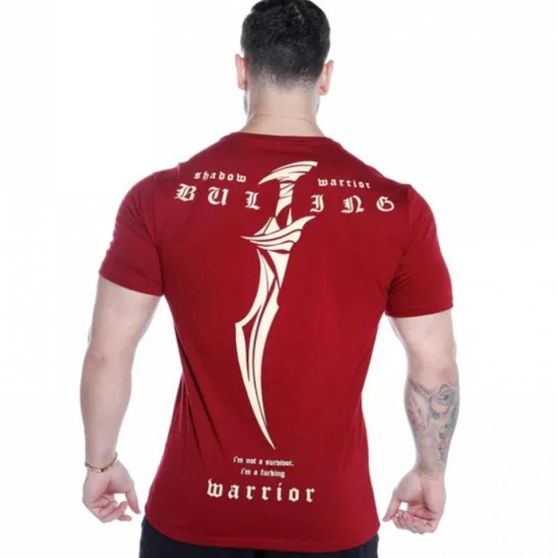 Männer Fitness Bodybuilding T-shirt Kurzarm Baumwolle T Shirt Muscle Mann Lässige Mode Kreativität Druck T Tops Marke Kleidung