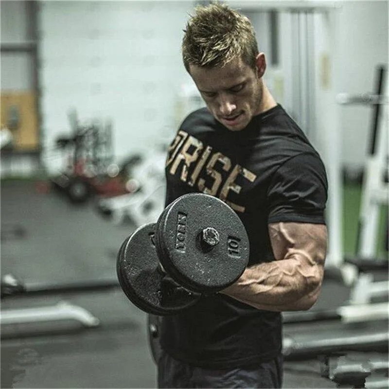 Herren Kurzarm Baumwoll T-Shirt Sommer Beiläufige Dünne Oansatz T-Shirt Mann Jogger Fitness-Studios Fitness Bodybuilding Tees Tops Marke Kleidung