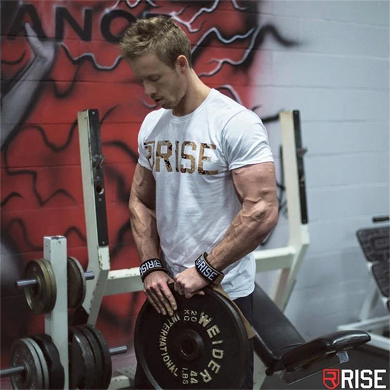 Herren Kurzarm Baumwoll T-Shirt Sommer Beiläufige Dünne Oansatz T-Shirt Mann Jogger Fitness-Studios Fitness Bodybuilding Tees Tops Marke Kleidung