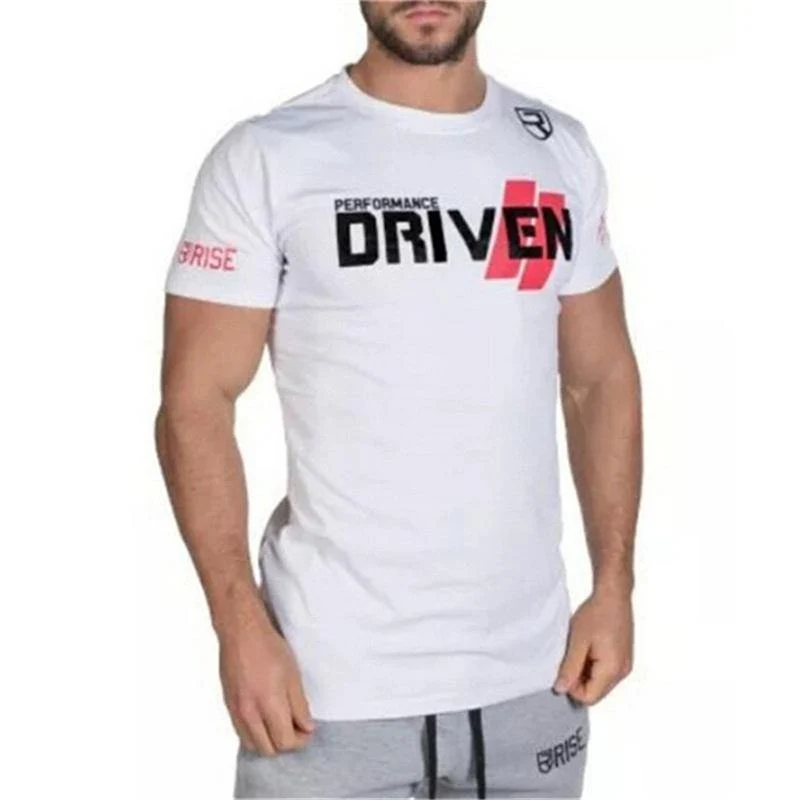 Herren Kurzarm Baumwoll T-Shirt Sommer Beiläufige Dünne Oansatz T-Shirt Mann Jogger Fitness-Studios Fitness Bodybuilding Tees Tops Marke Kleidung