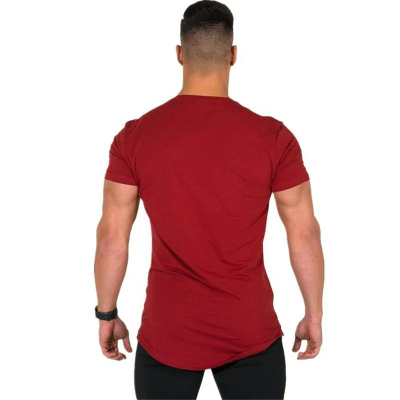 Cotton Casual Kurzarm T-Shirt Herren Turnhallen Fitness Slim T-Shirt Sommer New Fashion Print T-Shirts Männliche Jogger Workout Kleidung