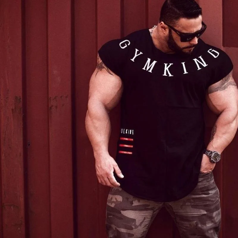 Männer Gym T-Shirt Fitness Bodybuilding Kurzarm Baumwolle T-Shirt Muscle Man Sommer Casual Fashion Print Schlanke T-Shirts Kleidung