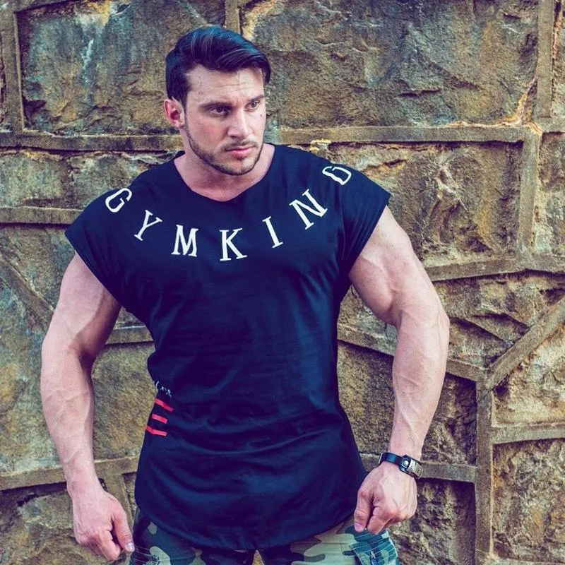 Männer Gym T-Shirt Fitness Bodybuilding Kurzarm Baumwolle T-Shirt Muscle Man Sommer Casual Fashion Print Schlanke T-Shirts Kleidung