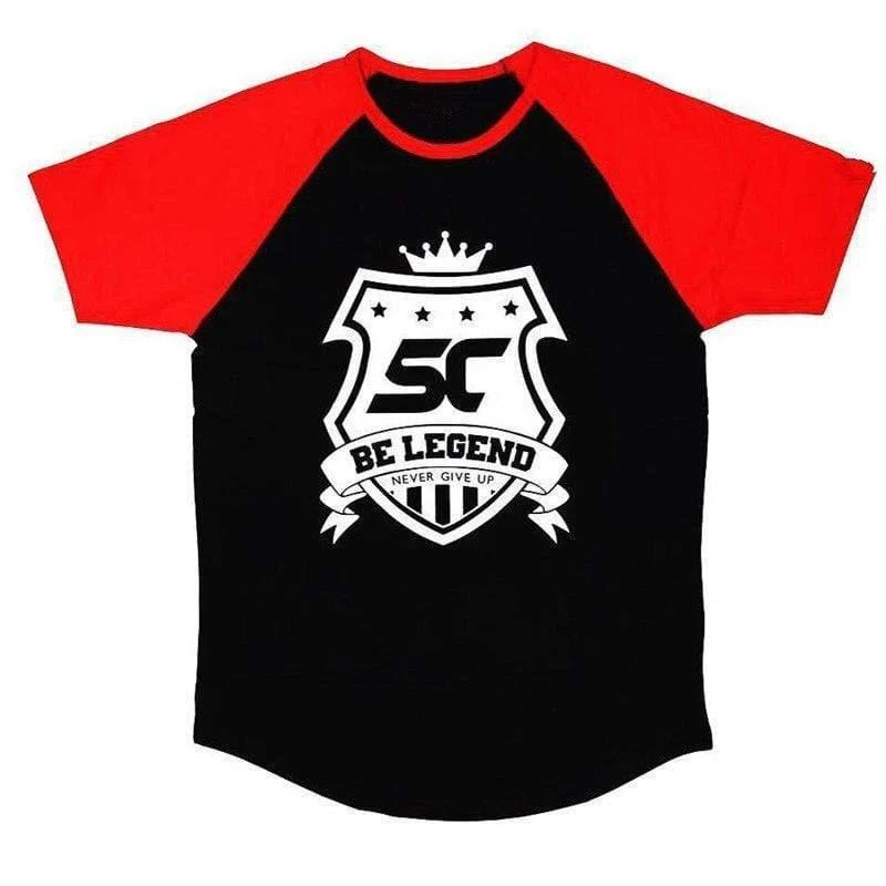 Männer Fitness Bodybuilding Baumwolle T-shirt Fitnessstudios Workout Dünne Patchwork T Shirt Sommer Männlichen Casual Fashion Print T Tops Kleidung