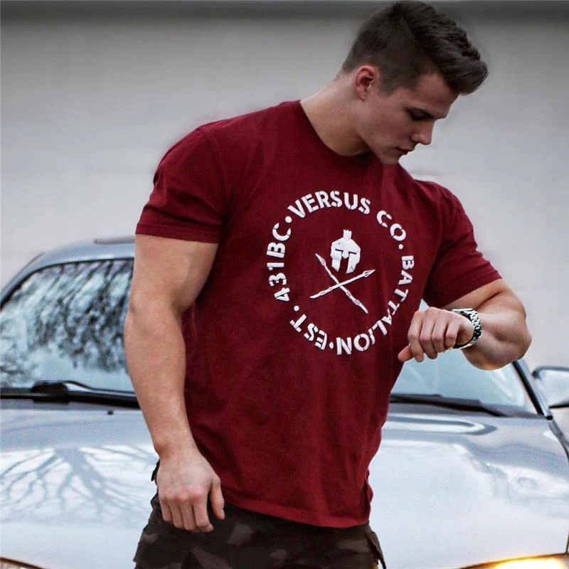Herren Kurzarm T-Shirt Fitness-Studios Fitness Bodybuilding Baumwolle T-Shirt Sommer Männlich Casual Print Slim Tee Tops Workout Markenkleidung
