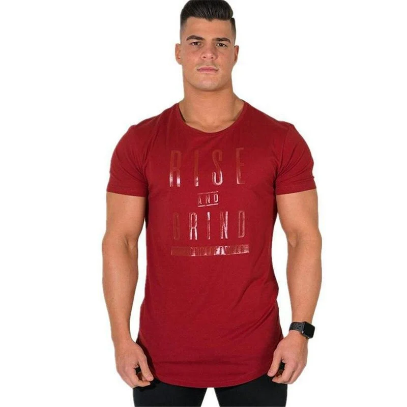 Cotton Casual Kurzarm T-Shirt Männer Turnhallen Fitness Slim T-Shirt Sommer O-Ausschnitt Schwarz Print T-Shirts Männliche Jogger Workout Kleidung