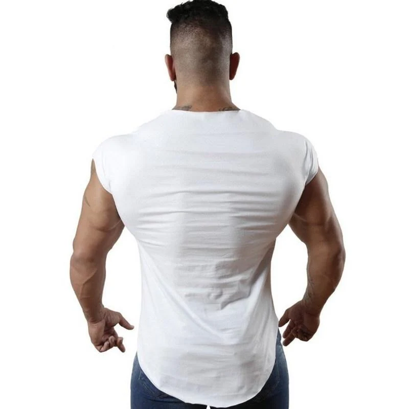 Herren-Fitnessstudios T-Shirt Fitness Bodybuilding Kurzarm Baumwolle T-Shirt Mann Sommer Lässige Mode Druck Schlanke T-Shirts Tops Markenkleidung