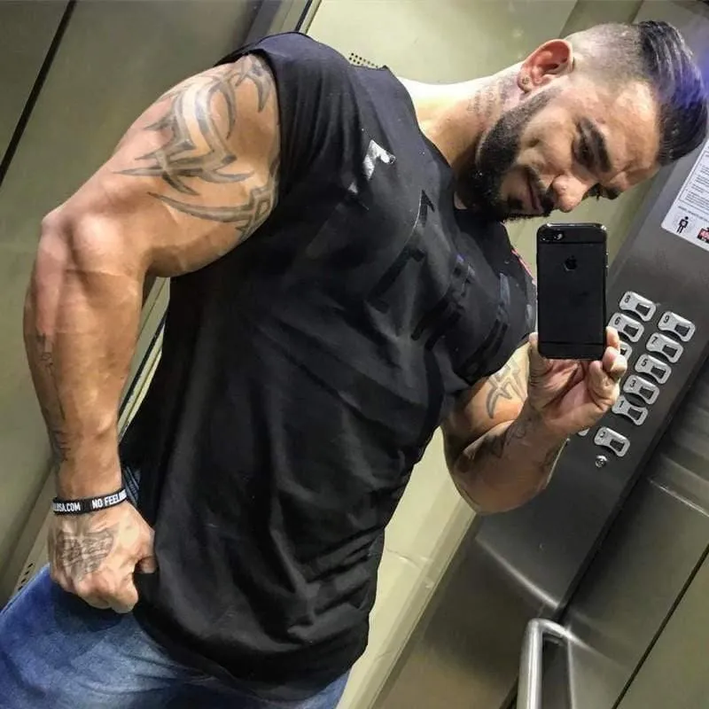 Herren-Fitnessstudios T-Shirt Fitness Bodybuilding Kurzarm Baumwolle T-Shirt Mann Sommer Lässige Mode Druck Schlanke T-Shirts Tops Markenkleidung