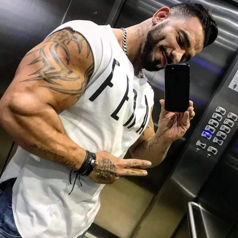 Herren-Fitnessstudios T-Shirt Fitness Bodybuilding Kurzarm Baumwolle T-Shirt Mann Sommer Lässige Mode Druck Schlanke T-Shirts Tops Markenkleidung