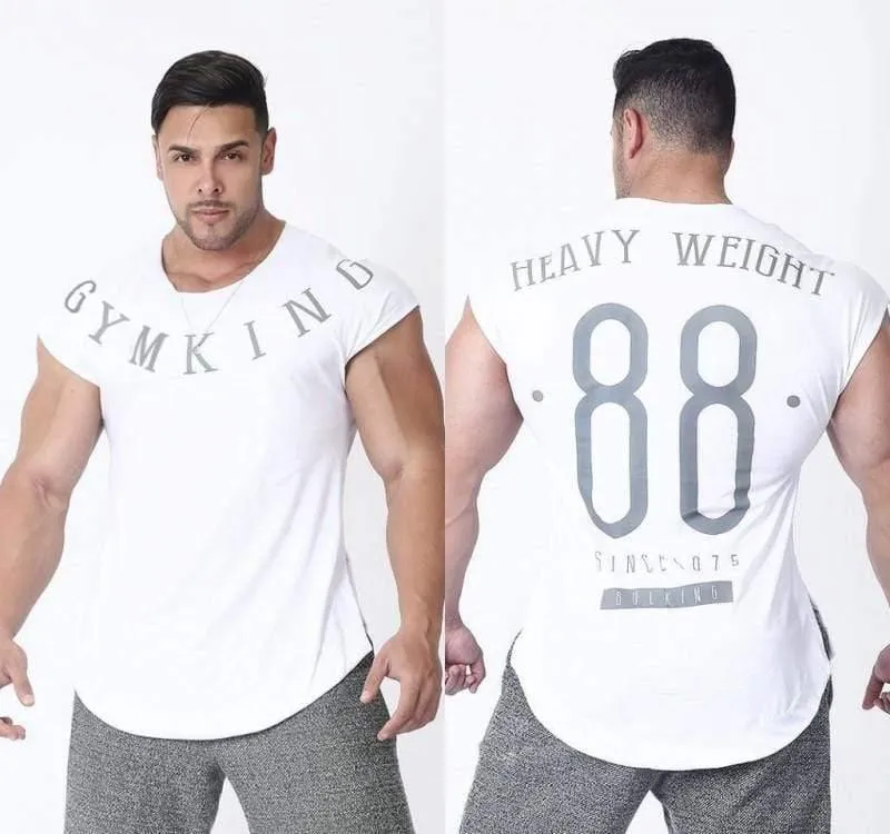 Herren-Fitnessstudios T-Shirt Fitness Bodybuilding Kurzarm Baumwolle T-Shirt Mann Sommer Lässige Mode Druck Schlanke T-Shirts Tops Markenkleidung