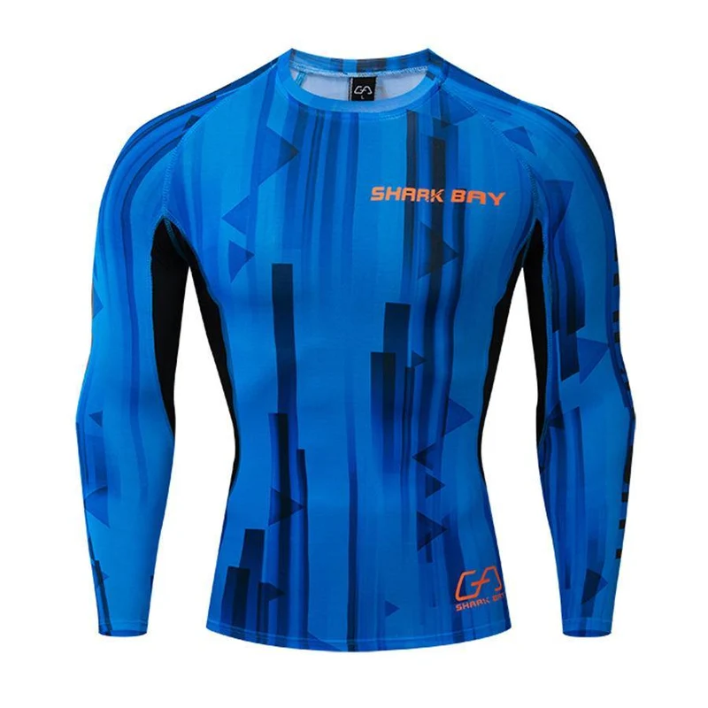 Herren Kompressions-Langarm-T-Shirt Fitnessstudios Fitness Bodybuilding Skinny Quick Dry T-Shirt Männer Marken-T-Shirts Tops Crossfit-Kleidung