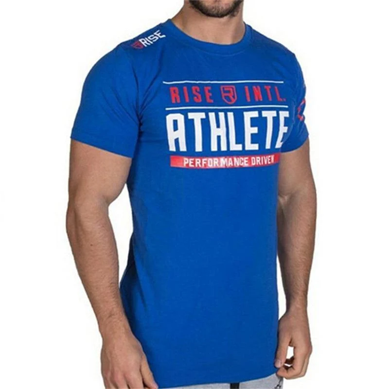 Herren T-Shirt Kurzarm Baumwolle Neue Casual Fashion Slim Print T-Shirt Männlich Jogger Fitness-Studios Fitness Tees Mann Sommer Stil Tops