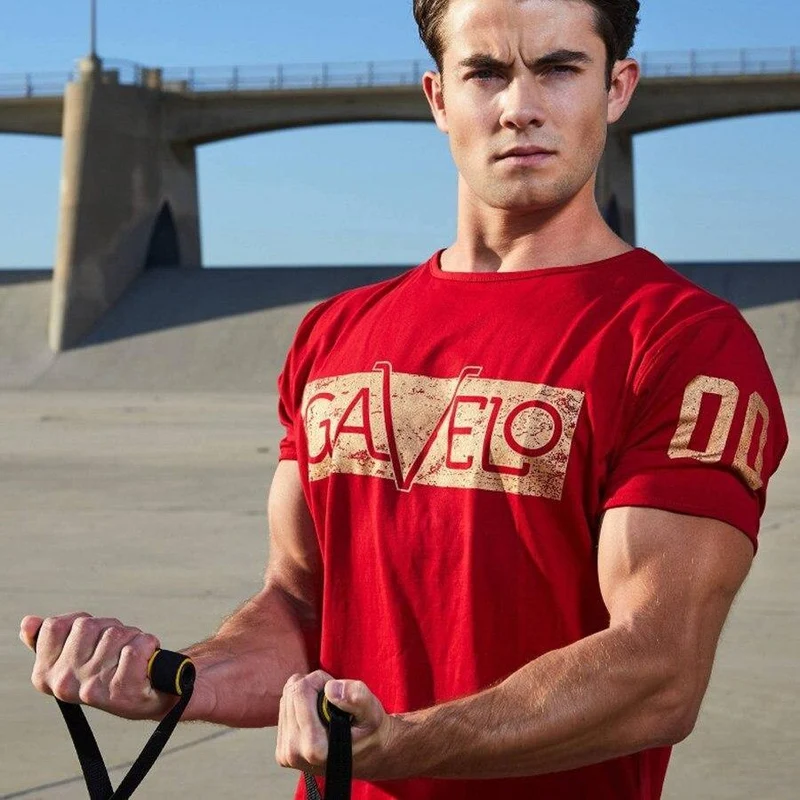 Herren Joggers Workout Baumwolle T-Shirt Casual Fashion Slim T-Shirt Männer Fitnessstudios Fitness Bodybuilding T-Shirts Tops Sommer Crossfit Kleidung