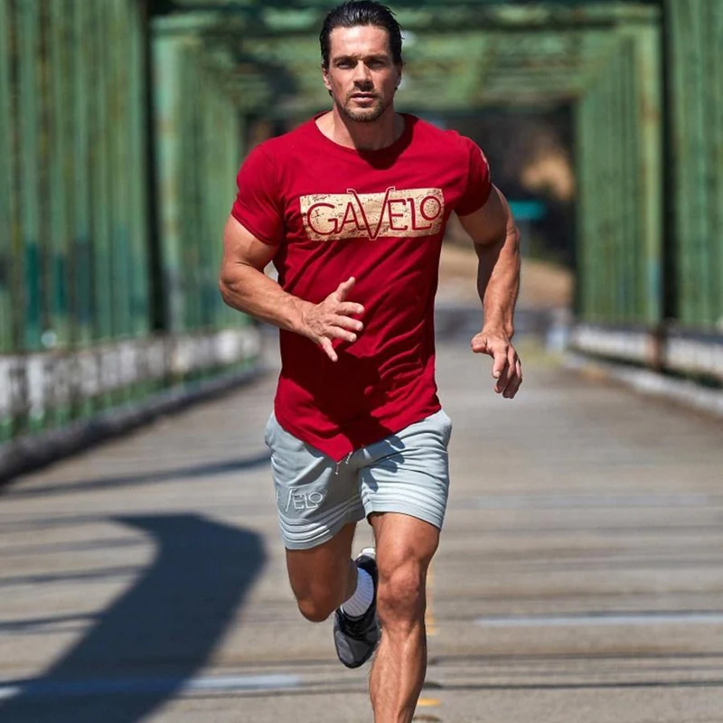 Herren Joggers Workout Baumwolle T-Shirt Casual Fashion Slim T-Shirt Männer Fitnessstudios Fitness Bodybuilding T-Shirts Tops Sommer Crossfit Kleidung