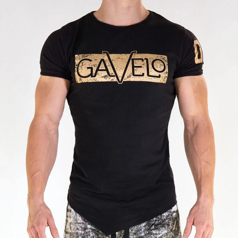 Herren Joggers Workout Baumwolle T-Shirt Casual Fashion Slim T-Shirt Männer Fitnessstudios Fitness Bodybuilding T-Shirts Tops Sommer Crossfit Kleidung