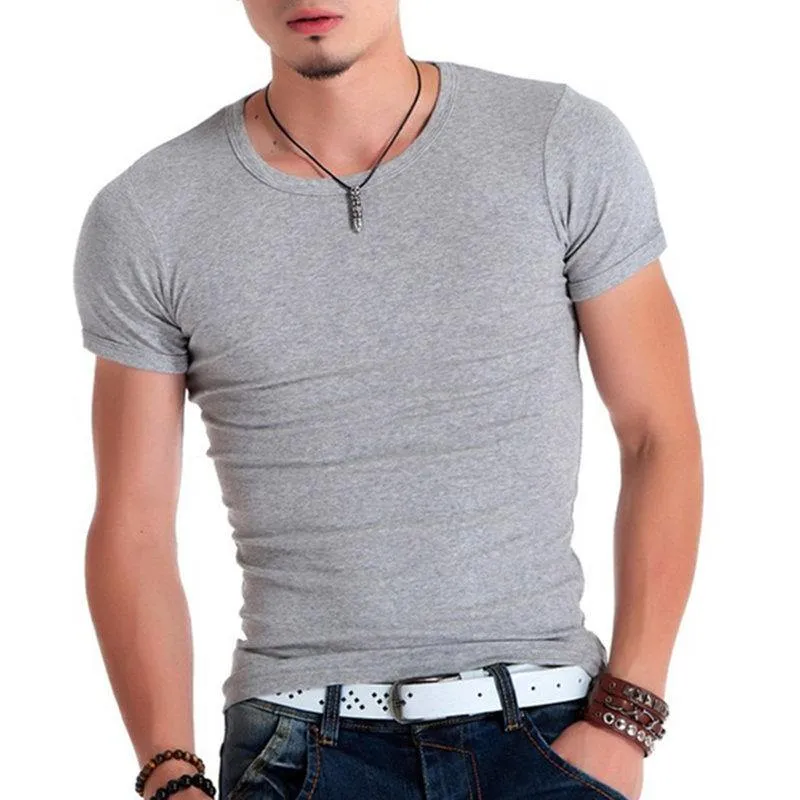 Herren Kurzarm T-Shirt aus massiver Baumwolle für Fitnessstudios, Fitness, Bodybuilding, Workout, T-Shirts, Sommer, lässig, schlank, T-Shirts, Tops, Crossfit-Kleidung