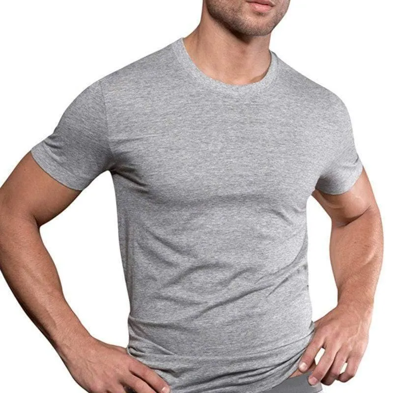 Herren Kurzarm T-Shirt aus massiver Baumwolle für Fitnessstudios, Fitness, Bodybuilding, Workout, T-Shirts, Sommer, lässig, schlank, T-Shirts, Tops, Crossfit-Kleidung