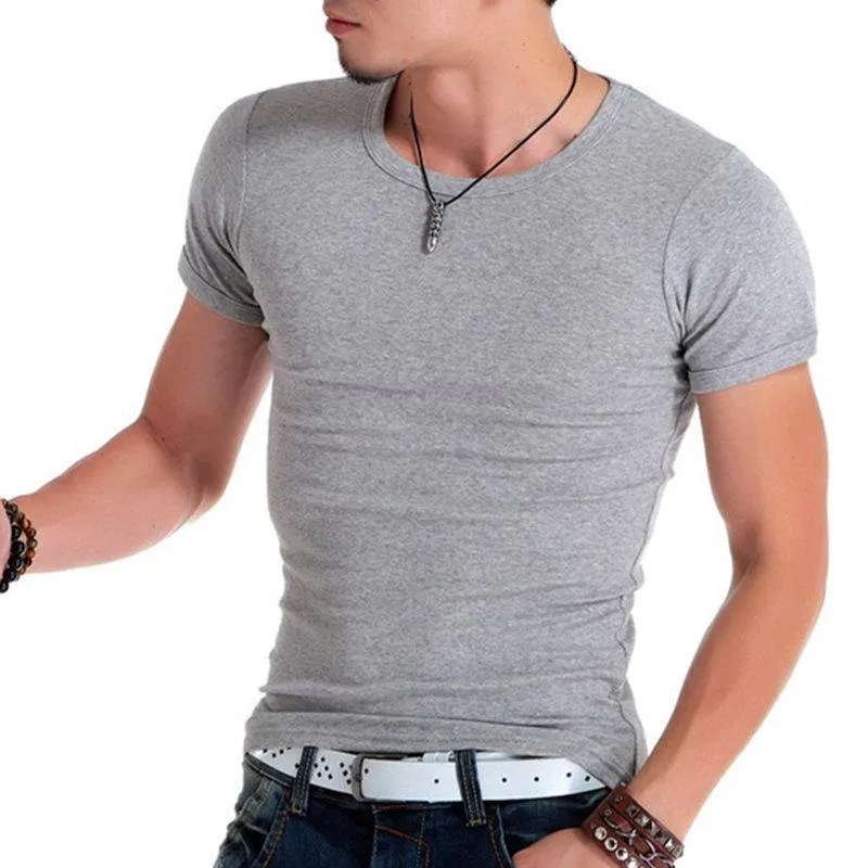Herren Kurzarm T-Shirt aus massiver Baumwolle für Fitnessstudios, Fitness, Bodybuilding, Workout, T-Shirts, Sommer, lässig, schlank, T-Shirts, Tops, Crossfit-Kleidung