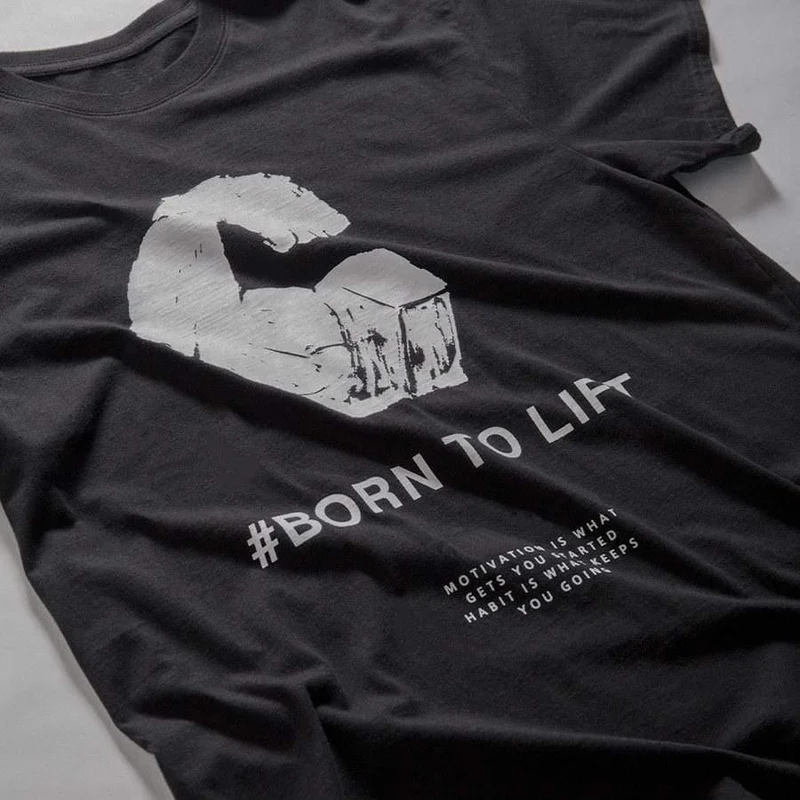 Herren Casual Fashion Print T-Shirt Fitnessstudios Fitness Kurzarm Baumwolle Lose T-Shirt Männlich O-Ausschnitt Tops Crossfit Kleidung