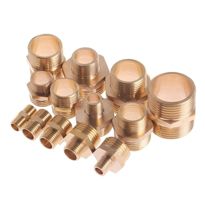 Messingrohr Sechskant-Nippel-Anschlusskupplungsanschluss Schnelladapter 1/8 "1/4" 3/8 "1/2" 3/4 "1" BSP-Außengewinde Wasser Öl Gas Kraftstoff