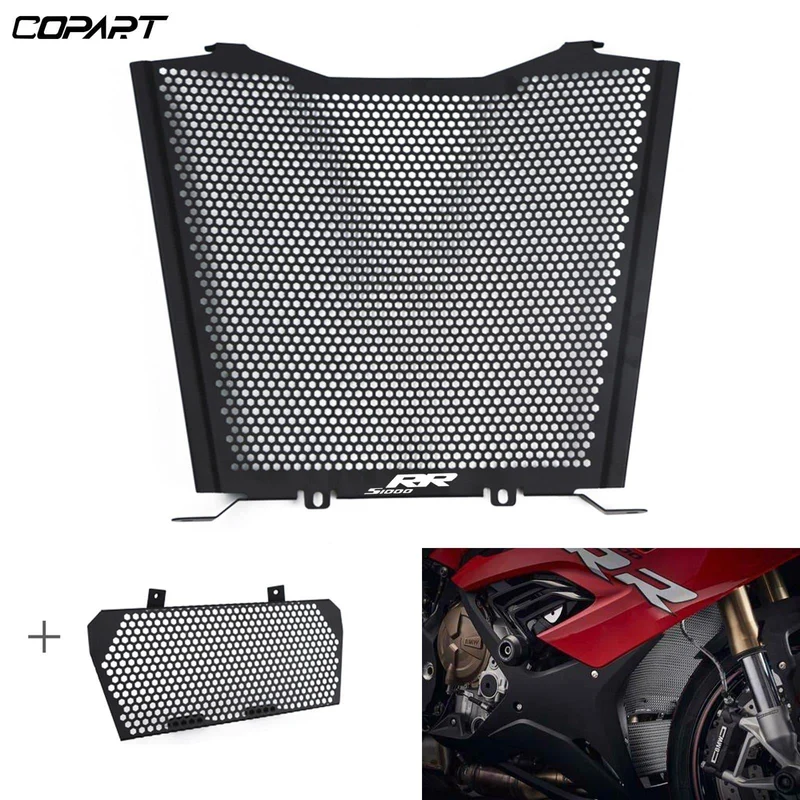 BMW S1000RR S1000 RR S1000R HP4 2019 2020 Motorrad Kühlerschutz Kühlergrillabdeckung Ölkühler Lünettenschutz Wassertank (schwarz)