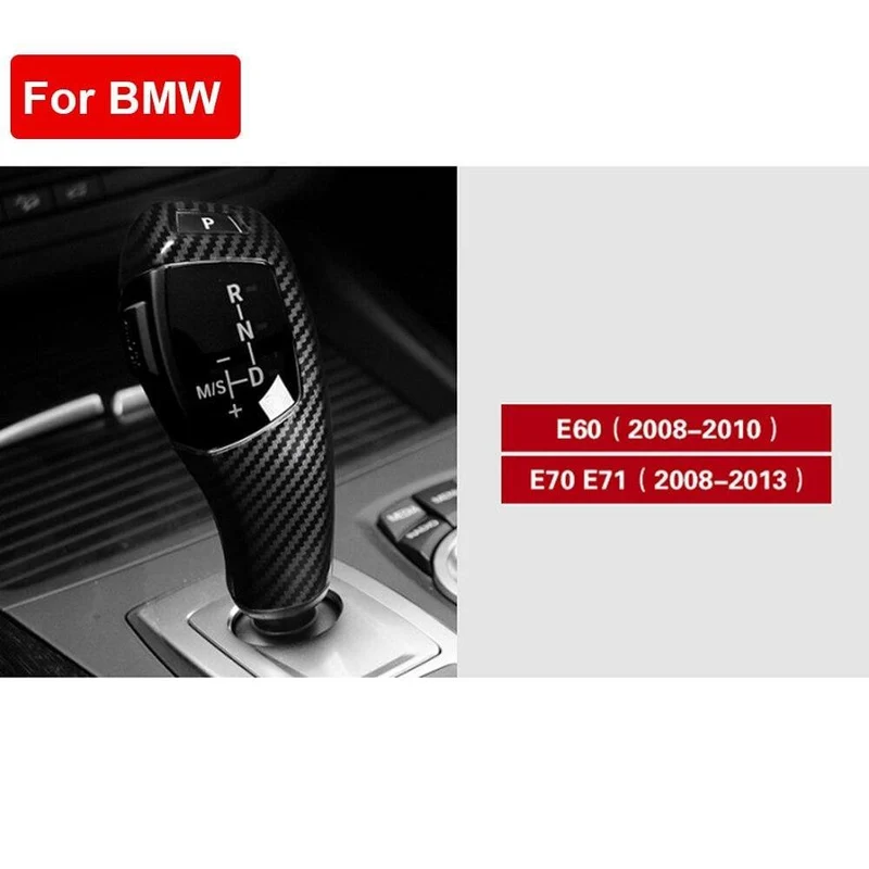 Teile Schaltknauf Abdeckung Werkzeug ABS Für BMW E60 E70 E71 5 Serie X5 X6 Carbon Faser