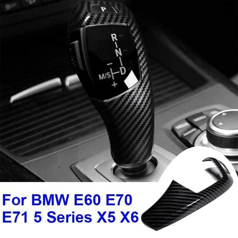 Teile Schaltknauf Abdeckung Werkzeug ABS Für BMW E60 E70 E71 5 Serie X5 X6 Carbon Faser