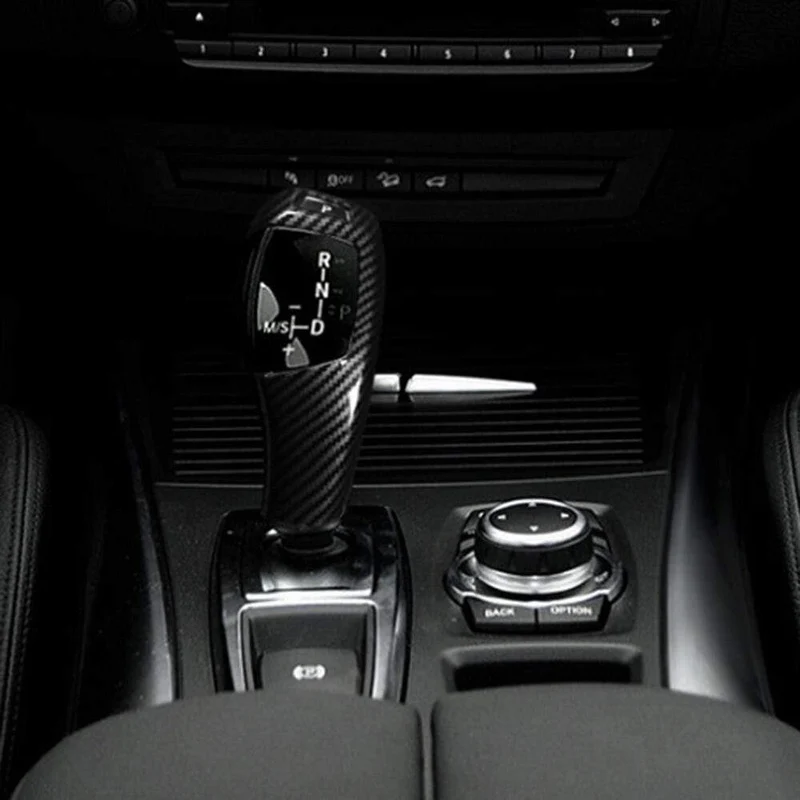 Teile Schaltknauf Abdeckung Werkzeug ABS Für BMW E60 E70 E71 5 Serie X5 X6 Carbon Faser