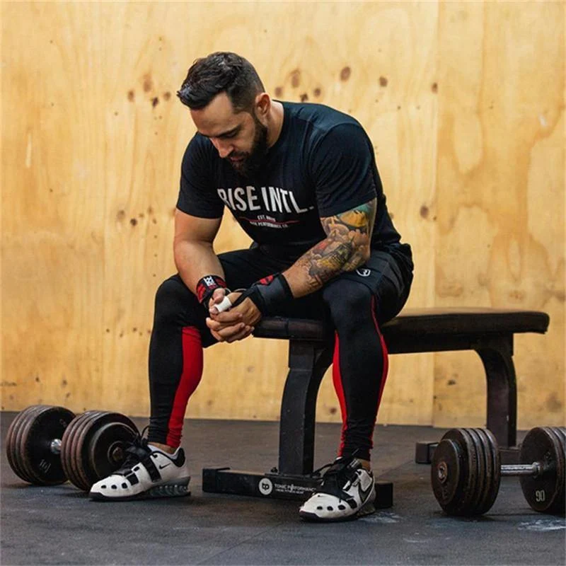 Herren Kurzarm Baumwolle T-Shirts Mann Lässige Mode Gedrucktes T-Shirt Männliche Fitnessstudios Fitness Workout Marke Tees Tops Sommerkleidung