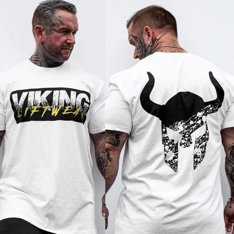 Männer Turnhallen Fitness Bodybuilding T-shirt kurzarm Gedruckt Baumwolle t-shirt Lässige Mode Schwarz T Tops Marke Kleidung
