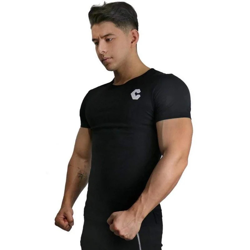 Männer Casual Baumwolle Dünne T-shirt Turnhallen Fitness Bodybuilding Workout Kurzarm T-shirt Tops Männlich Crossfit Kleidung