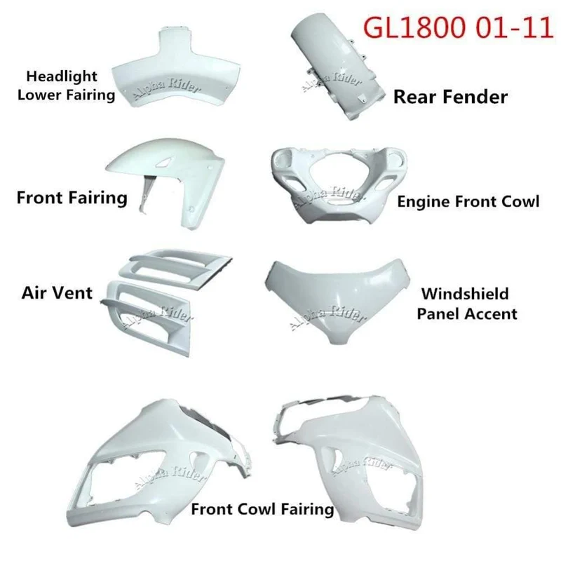 01-11 Für Honda GL1800 Motorradverkleidungsteile Vordere Heckkotflügel / Motorhaubenverkleidung / Windschutzscheibenverkleidung / Motorhaube