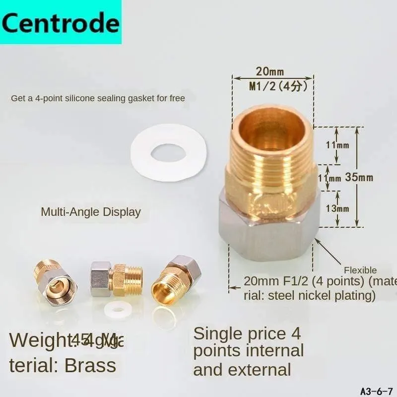 1 / 2IN Copper Tee Elbow Outer und Inner Wire Joint Double Inner Wire Direct Outer Tooth Vierwege-Gas Solar Solar Pipe Fittings