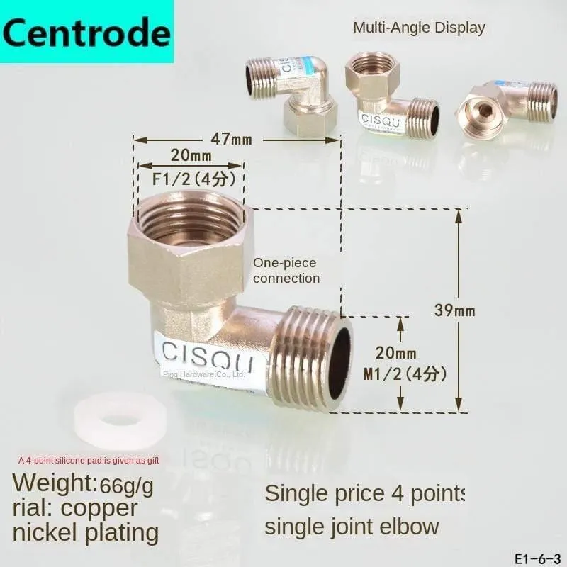 1 / 2IN Copper Tee Elbow Outer und Inner Wire Joint Double Inner Wire Direct Outer Tooth Vierwege-Gas Solar Solar Pipe Fittings