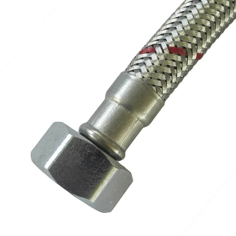 1/2 "3/8" 304 Edelstahl geflochtener Schlauch Wasserhahn Zuleitung Verbindet Rohr Wasserhahn Anschluss Bad Sanitärschlauch