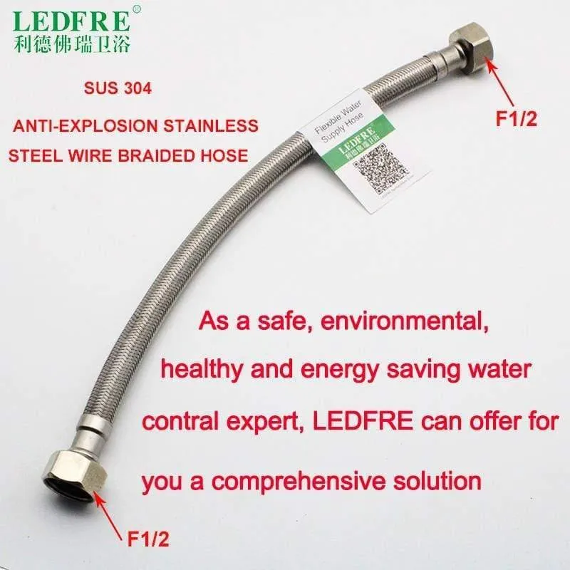 1/2 "3/8" 304 Edelstahl geflochtener Schlauch Wasserhahn Zuleitung Verbindet Rohr Wasserhahn Anschluss Bad Sanitärschlauch