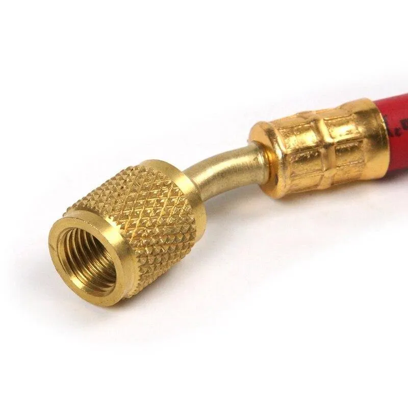 2 Stück Hoch- und Niederdruck-R12-zu-R134A-Schlauchadapter zur passenden Verwendung mit R134A-Messgeräten, Auto-Klimaanlagen-Set (rot, 12 cm)