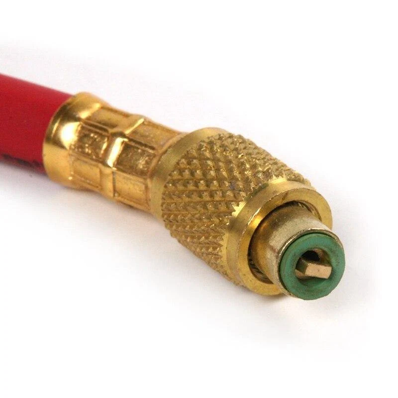 2 Stück Hoch- und Niederdruck-R12-zu-R134A-Schlauchadapter zur passenden Verwendung mit R134A-Messgeräten, Auto-Klimaanlagen-Set (rot, 12 cm)