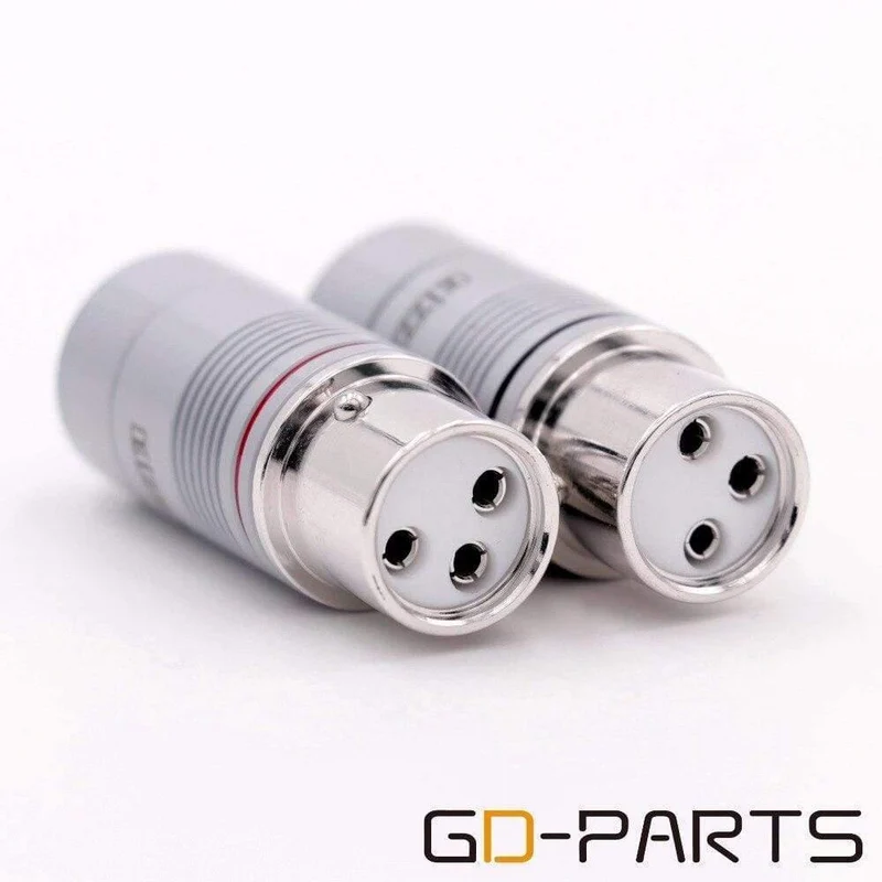 EIZZ 2PCS High-End 3-polige XLR-Buchse MIC Snake Cable Jack Adapter Teflon-Isolator Platinierter Phosphor Bro