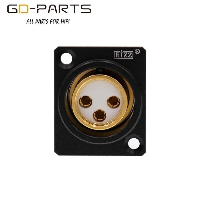 EIZZ High-End 3-PIN-Stecker XLR-Stecker MIC AMP CANNON-Steckeradapter 24 Karat vergoldeter Tellur-Kupfer-Teflon-Isolator 1PC