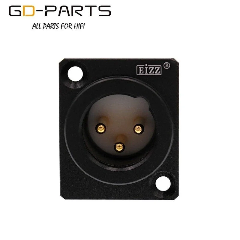 EIZZ High-End 3-PIN-Stecker XLR-Stecker MIC AMP CANNON-Steckeradapter 24 Karat vergoldeter Tellur-Kupfer-Teflon-Isolator 1PC