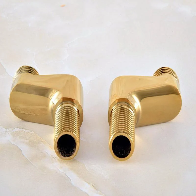 2 Stück poliertes goldfarbenes Messing, Klauenfuß, Badewannenarmatur, verstellbare Schwenkarme, Badezimmerzubehör, aba056