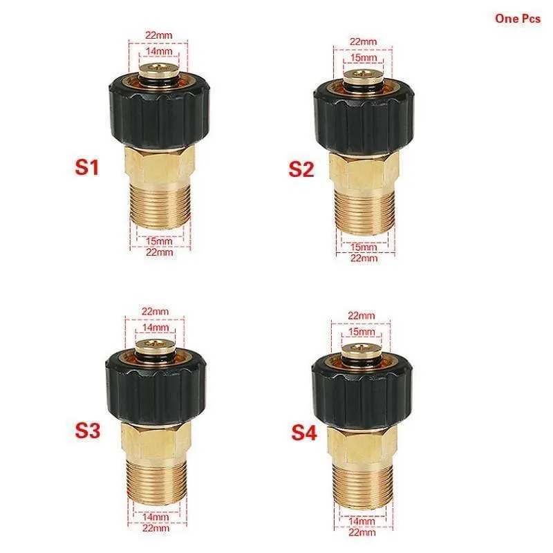 Hochdruckreiniger-Adapter, Schaumlanzen-Adapter, M22 x 14 mm, M22 x 15 mm Außengewinde, Gartenschlauch, Hochdruckreiniger-Zubehör