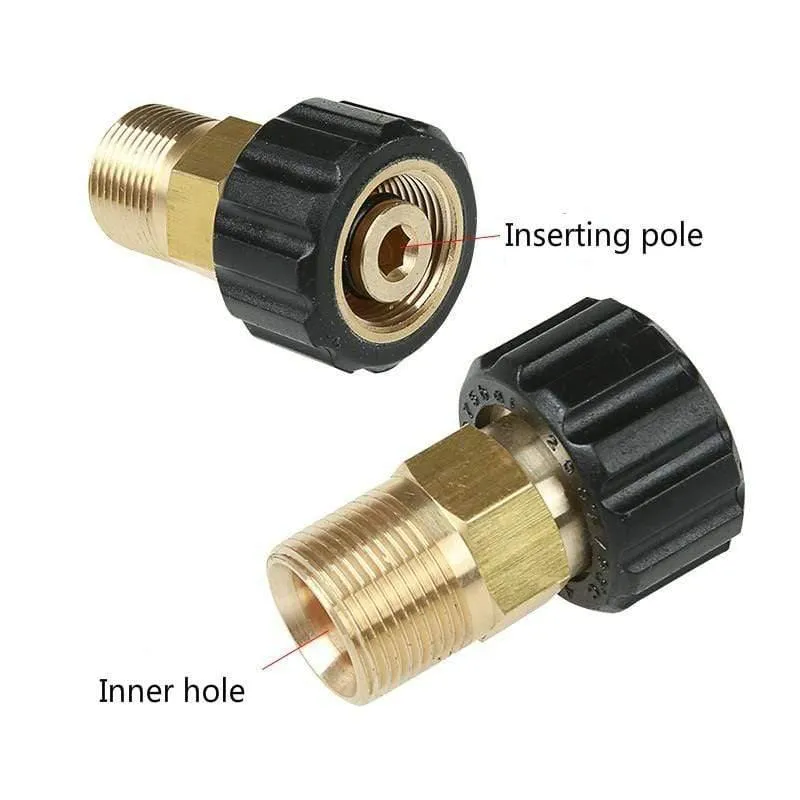 Hochdruckreiniger-Adapter, Schaumlanzen-Adapter, M22 x 14 mm, M22 x 15 mm Außengewinde, Gartenschlauch, Hochdruckreiniger-Zubehör