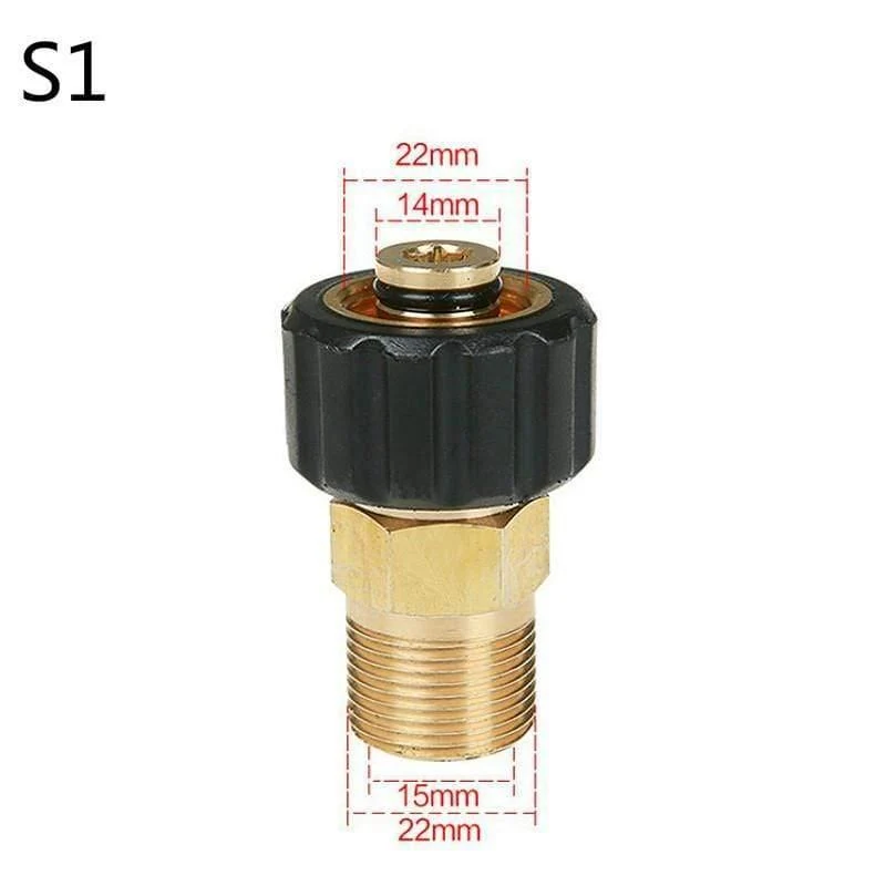 Hochdruckreiniger-Adapter, Schaumlanzen-Adapter, M22 x 14 mm, M22 x 15 mm Außengewinde, Gartenschlauch, Hochdruckreiniger-Zubehör